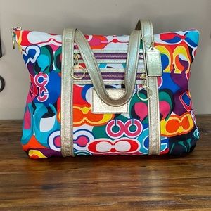 Coach Poppy Pop Art Signature Glam Tote